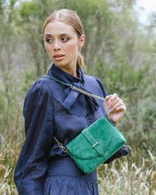 Load image into Gallery viewer, Mini Audrey Handbag - Emerald Suede