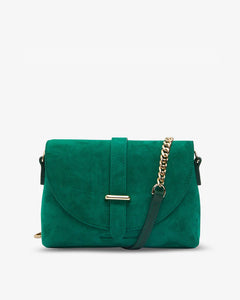 Mini Audrey Handbag - Emerald Suede