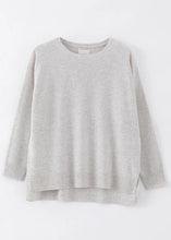 Load image into Gallery viewer, AC N184W Hi Low Slouch Crew Knit - Shell Lead