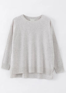 AC N184W Hi Low Slouch Crew Knit - Shell Lead