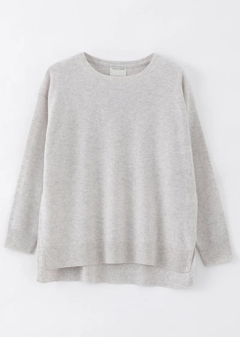 AC N184W Hi Low Slouch Crew Knit - Shell Lead