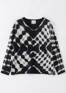 N.29 Cashmere blend Oversized V Neck - White Lines