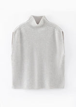 Load image into Gallery viewer, N.329 Cashmere blend Chunky Ribbed SL Polo - Frost