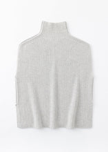 Load image into Gallery viewer, N.329 Cashmere blend Chunky Ribbed SL Polo - Frost
