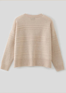 N.330 Cashmere blend Loopy Oversized Crew Neck - Shell Beige