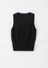Load image into Gallery viewer, N.35  Cashmere Low V Tank - Black