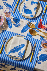Napkins - Sardines Blue Linen (Set of 4)