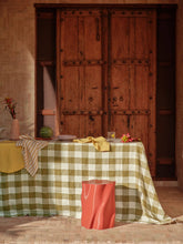 Load image into Gallery viewer, 100% Linen Tablecloth - Olive Check