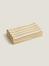 Load image into Gallery viewer, 100% Linen Napkin - Yellow Stripes (set 4)