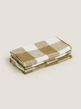 Load image into Gallery viewer, 100% Linen Napkin - Olive Check (set 4)