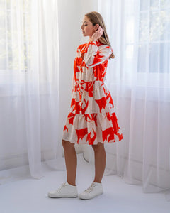Natalia Mini Dress - Tangerine Fern
