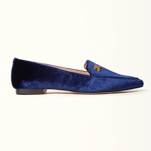 Poplar Pointed Flat - Navy Velvet