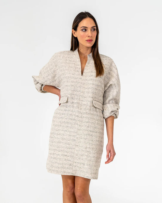 Neville Mini Dress - Metallic Tweed
