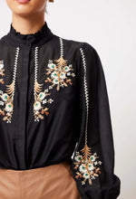 Load image into Gallery viewer, Florence Embroidered Shirt- Black