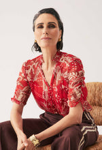Load image into Gallery viewer, Lunette Blouse - Crimson Palms