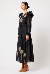 Aquila Emroidered Dress- Black