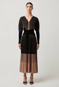 Equinox Wool Cotton Blend Knit Dress - Wheat