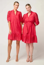 Load image into Gallery viewer, Jamila Silk Cotton Dress - Ruby