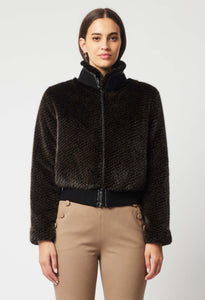 Stella Faux Fur Bomber Jacket - Sable