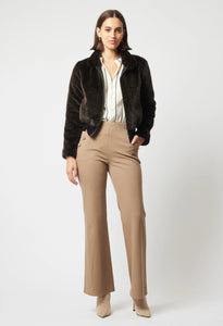 Stella Faux Fur Bomber Jacket - Sable