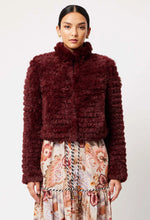 Load image into Gallery viewer, Altair Faux Fur Bomber Jacket - Scarlett