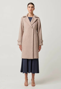 Sutton Wool Blend Double Breasted Coat - Oat