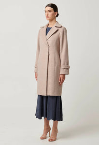 Sutton Wool Blend Double Breasted Coat - Oat