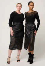 Load image into Gallery viewer, Hypnotic Midi Skirt - Black lattice