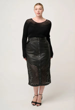 Load image into Gallery viewer, Hypnotic Midi Skirt - Black lattice