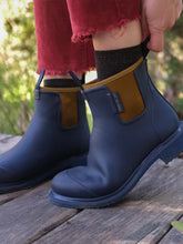 Load image into Gallery viewer, Bobbi Gumboot - Oxford Blue &amp; Tan