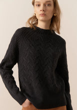 Load image into Gallery viewer, Bennet Lurex Cable Knit - Charcoal