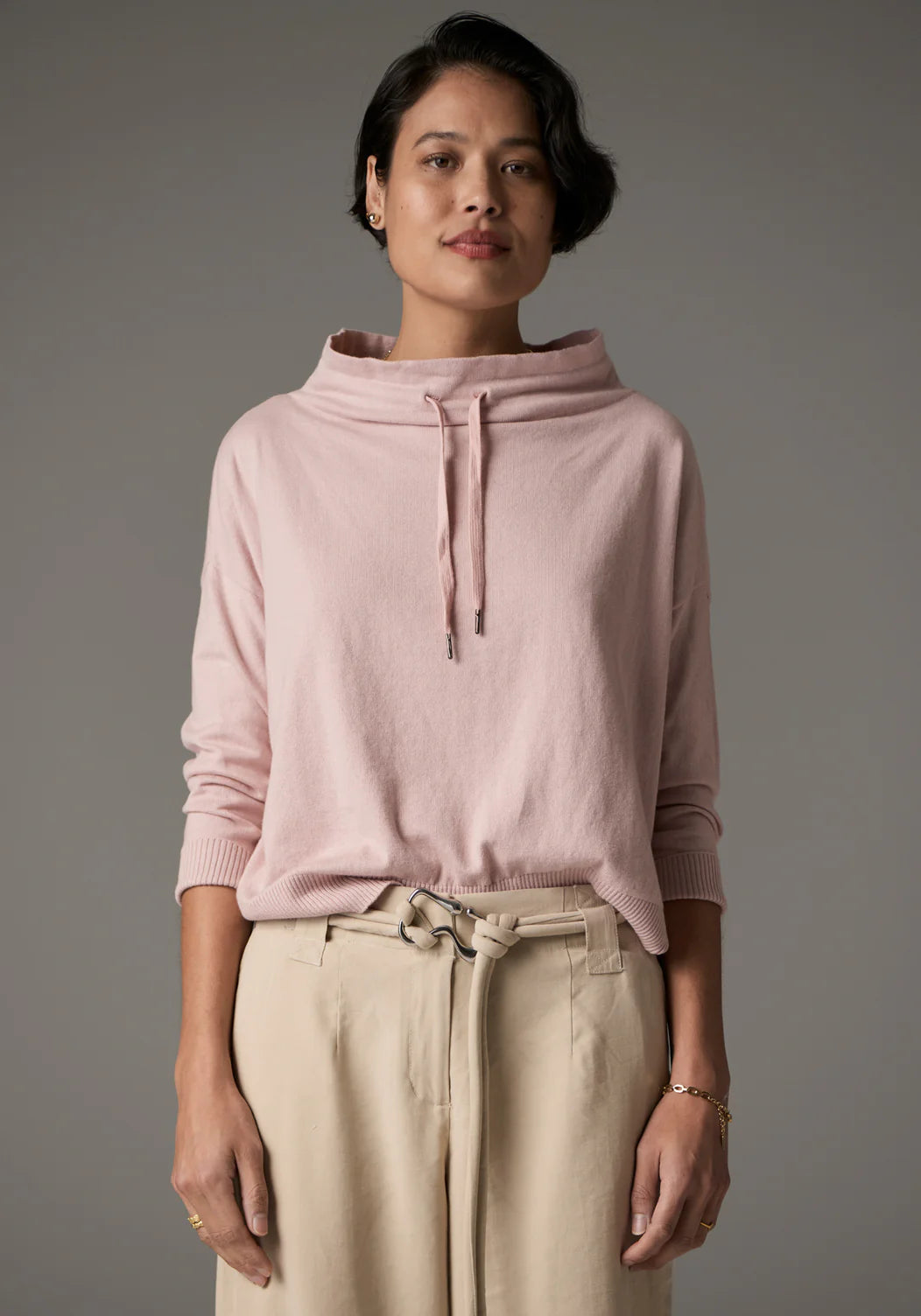 Beech Drawcord Knit - Pink