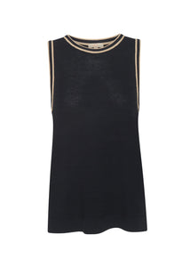Tedd Knit Tank - Ink/Camel