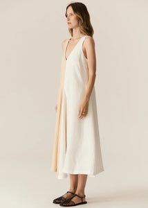 Saga Two Tone Dress - Butter/Ivory