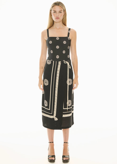 Tangle Wrap Skirt - Black/Pebble