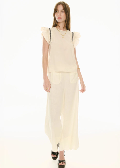 Nova Frill Top - Ivory