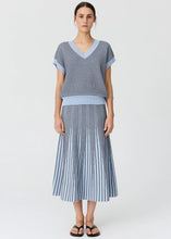 Load image into Gallery viewer, Evlyn Knit Top - Blue/Choc SOLD OUT
