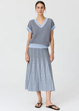 Load image into Gallery viewer, Evlyn Knit Top - Blue/Choc SOLD OUT