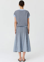 Load image into Gallery viewer, Evlyn Knit Top - Blue/Choc SOLD OUT