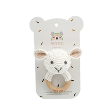 Load image into Gallery viewer, 100% Cotton Crochet Ring Rattle - Lulu the Lamb