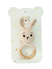 Load image into Gallery viewer, 100% Cotton Crochet Ring Rattle -Brodie Bunny