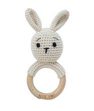 Load image into Gallery viewer, 100% Cotton Crochet Ring Rattle -Brodie Bunny