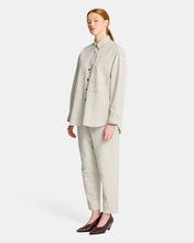 Load image into Gallery viewer, Poppy Pant - Charcoal &amp; Cream fine stripe