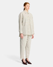 Load image into Gallery viewer, Poppy Pant - Charcoal &amp; Cream fine stripe