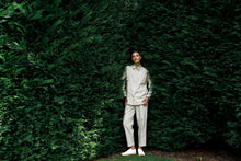 Load image into Gallery viewer, Poppy Shirt -Charcoal &amp; Cream fine stripe