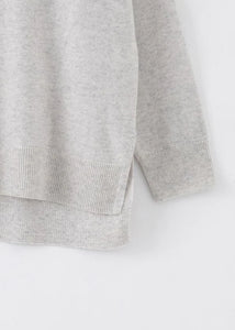 AC N184W Hi Low Slouch Crew Knit - Shell Lead
