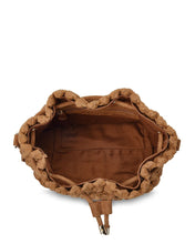 Load image into Gallery viewer, Box Weave Bucket Bag - Tan Microsuede