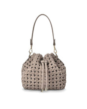 Load image into Gallery viewer, Box Weave Bucket Bag - Fawn Microsuede