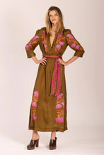 Load image into Gallery viewer, Mary Silky Maxi Dress - Veronika Olive Pink