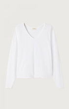 Load image into Gallery viewer, Sanoma Long Sleeve V-neck T-shirt- White
